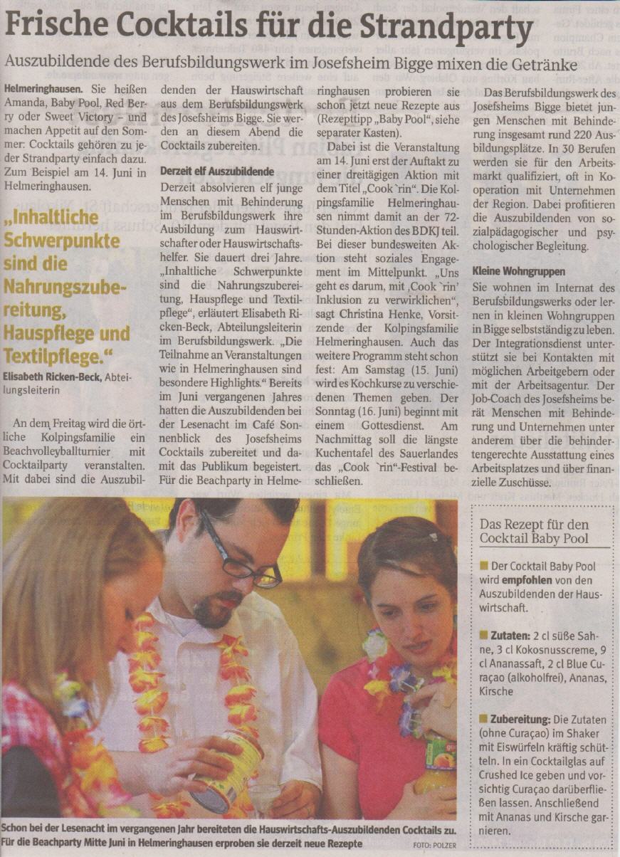 Westfalenpost vom 24. Mai 2013