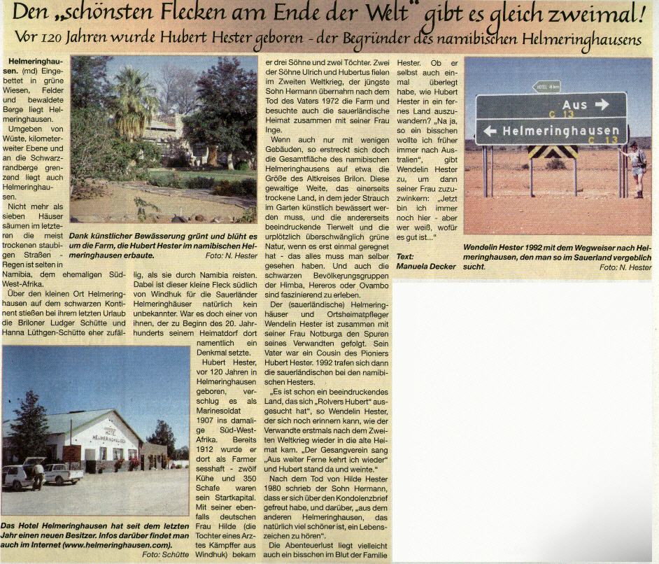 Briloner Anzeiger vom 7. September 2005